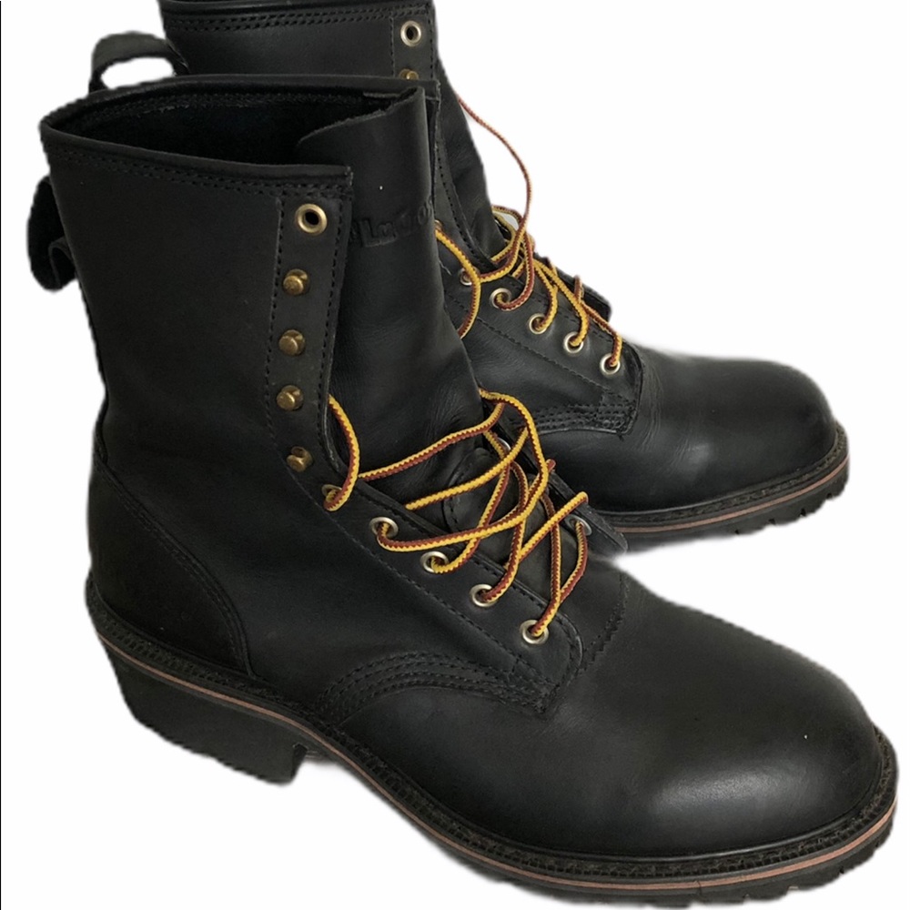 NEW LaCrosse Black Lace up Boots Vibram sole Sz 10